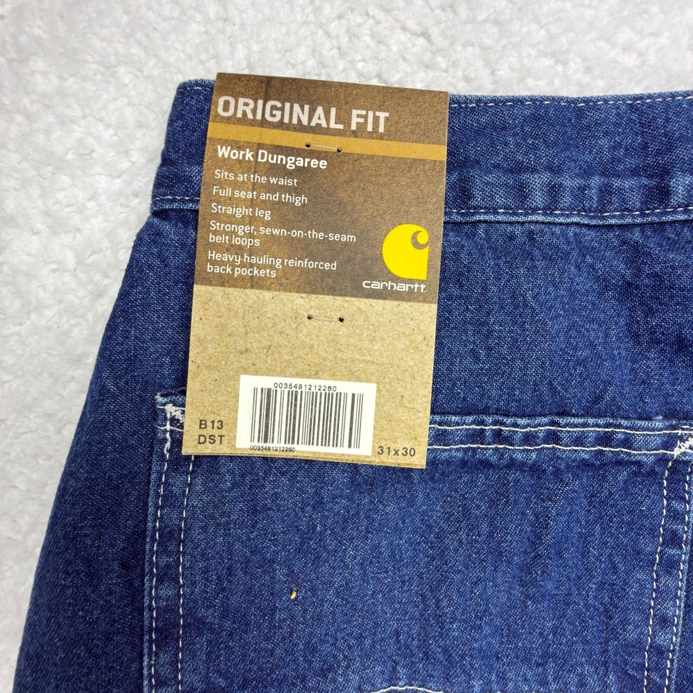 Carhartt Work Dungaree‎ Denim Jeans Mens 31x30 B13 DST Darkstone NWT NOS